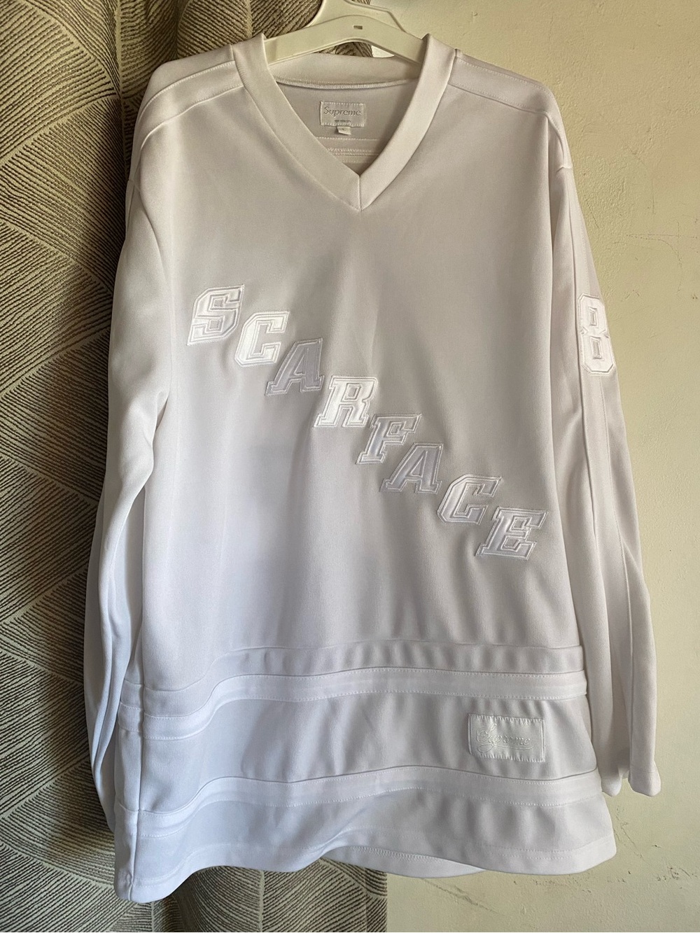 Supreme Scarface Mens Hockey Jersey in White Montana Size L 83 Large
